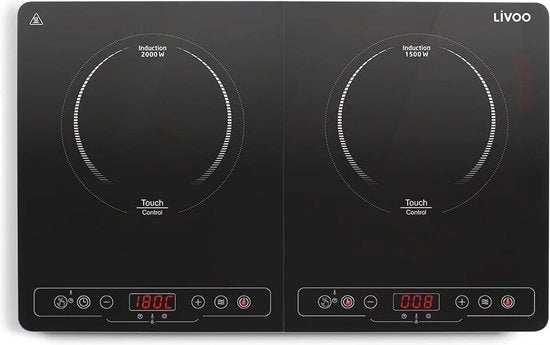 Induttore a due piatti 3500W nero - Induttore portatile con potenza regolabile