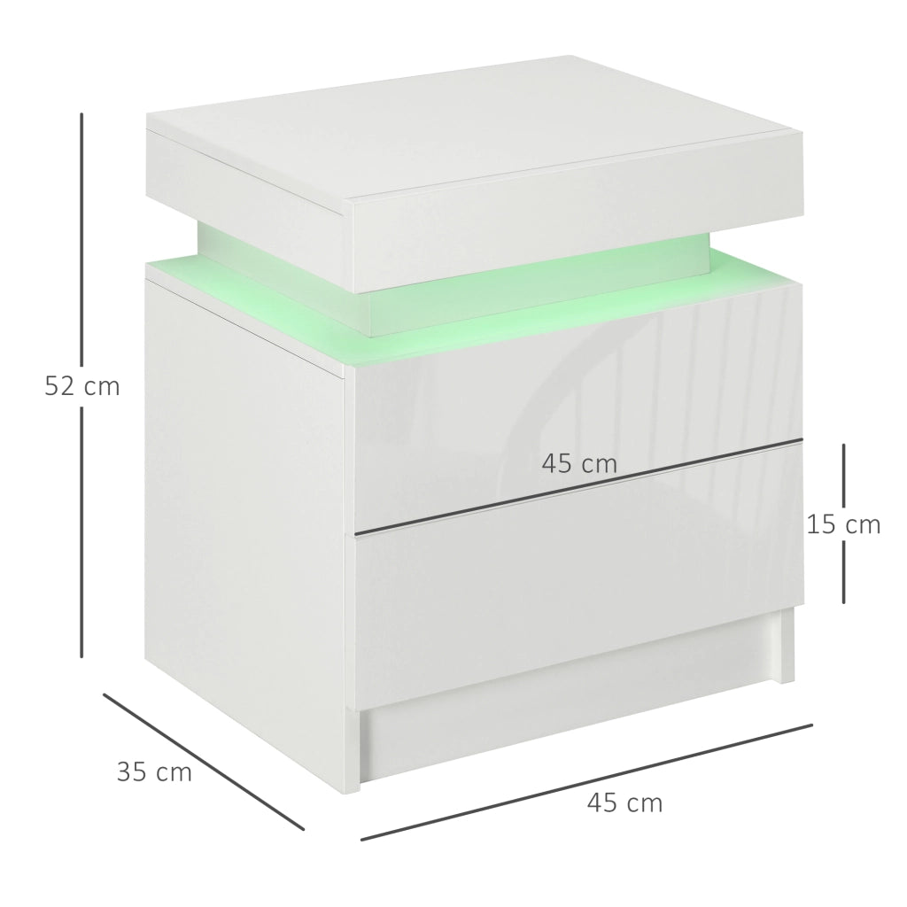 Comodino con luce LED RGB ¨C Minimal ¨C Bianco
