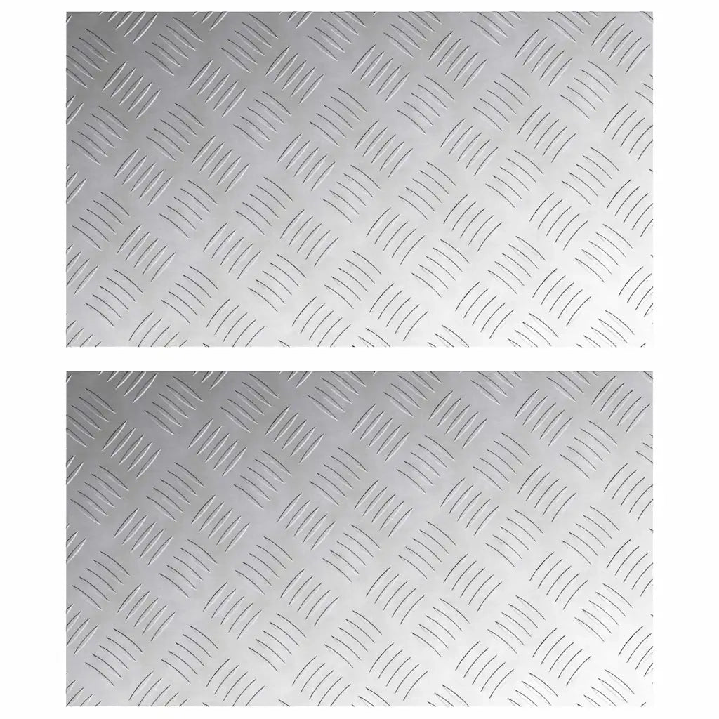 Gradini per Scale 2 pz | Tappetini per scale autoadesivi Argento 70 x 40 cm Alluminio