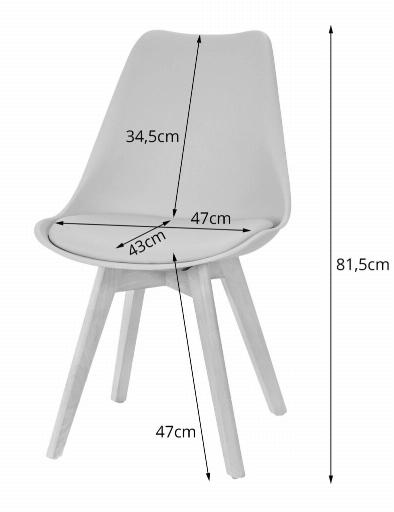Sedia Valora RIKX bianca con cuscino e gambe in legno x1