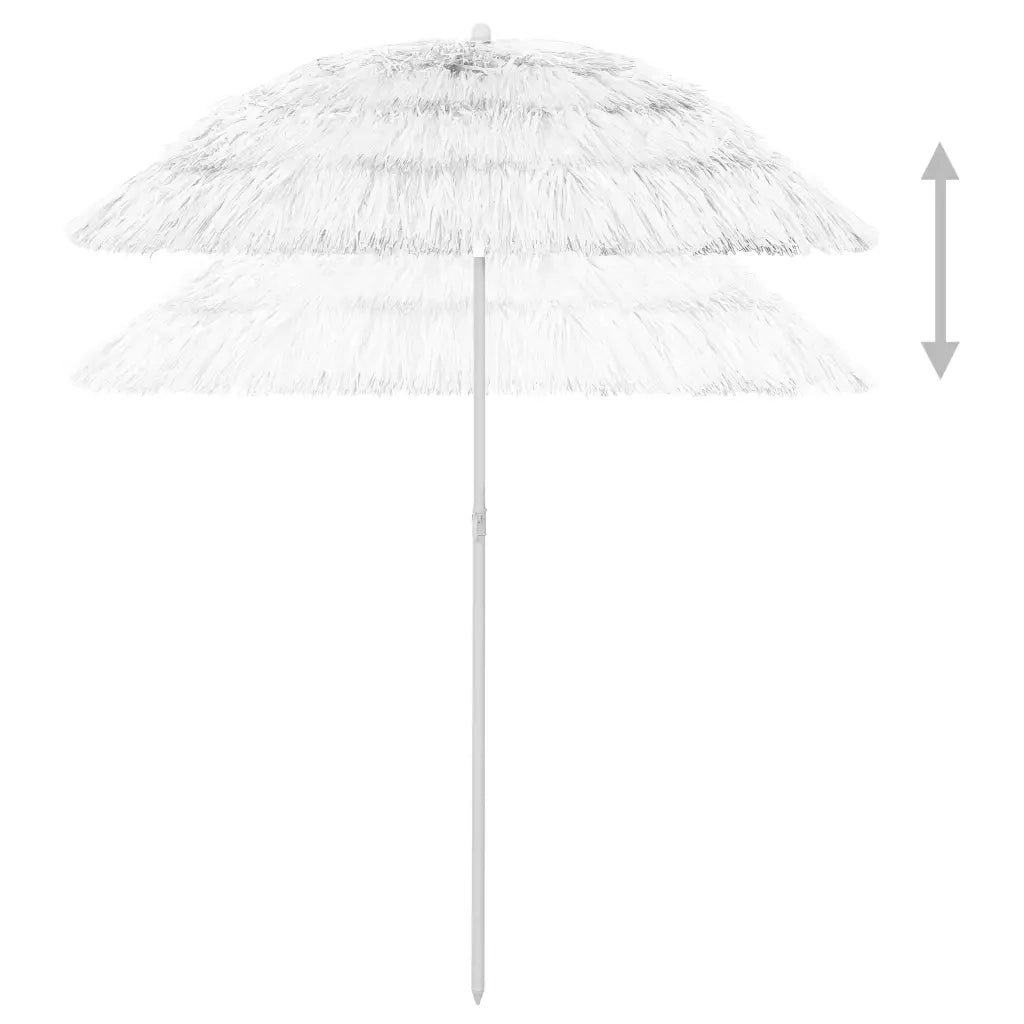 Ombrellone da Spiaggia Hawaii Bianco 180 cm