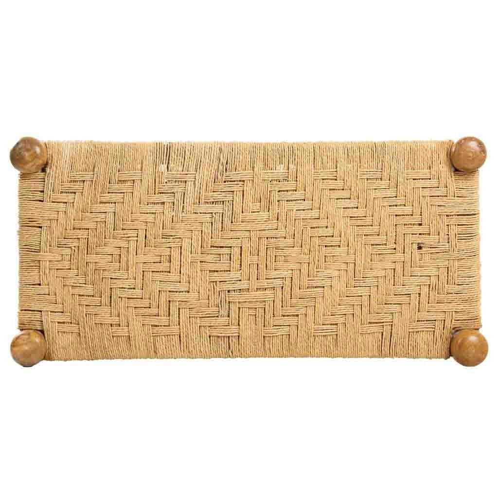 Sgabello in legno e corda marrone 90x44x35h