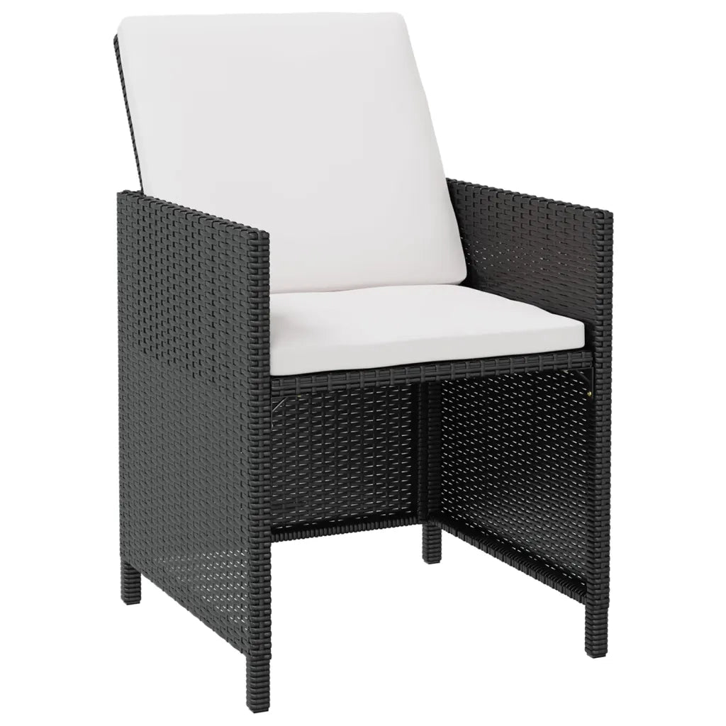 Set da Pranzo da Giardino 13 pz Polyrattan e Legno Acacia Nero
