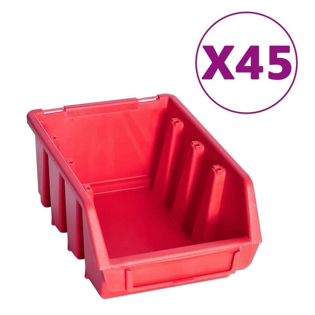 Kit contenitore portaoggetti e pannello da parete da 96 pezzi rosso e nero 02_0003855