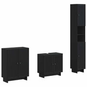 Set di armadietti da bagno in 3 pezzi EDE Nero 3417415
