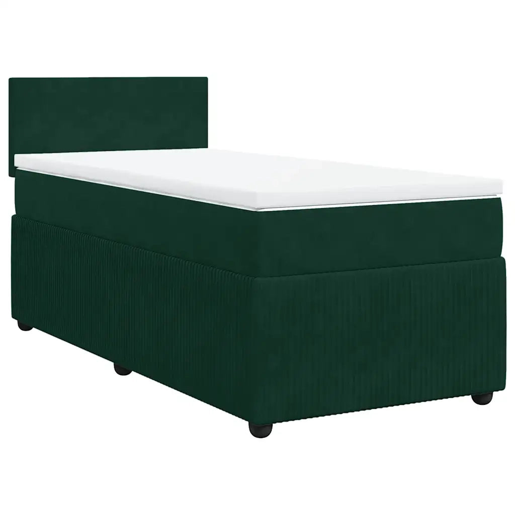 Giroletto a Molle con Materasso Verde Scuro 100x200 cm Velluto 3287659