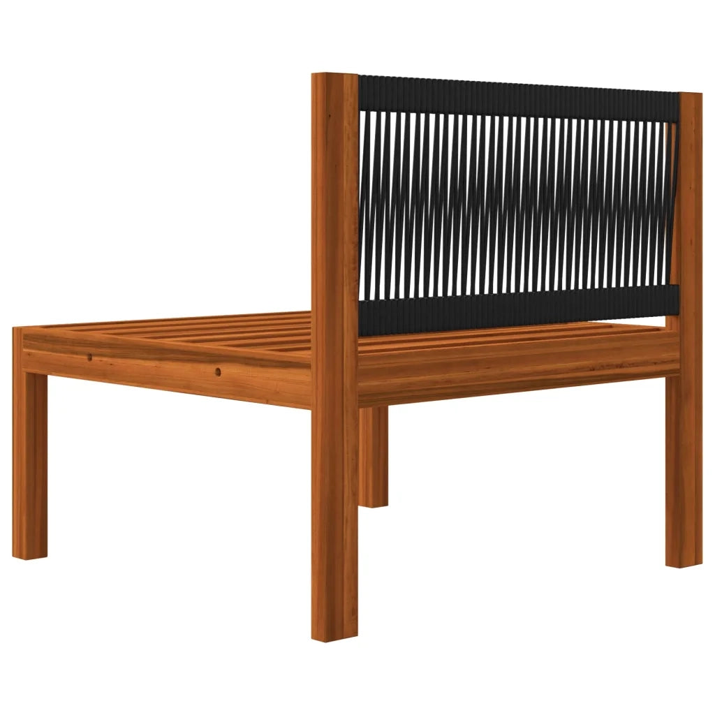 Set da giardino 5 pezzi con cuscini in legno crema, acacia e corda 3057879