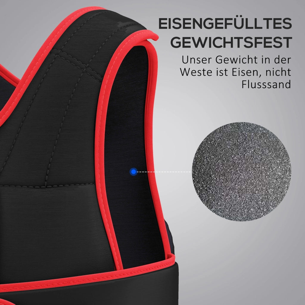 Giubbotto Zavorrato Fitness ¨C Minimal ¨C Nero Rosso 60x50 cm