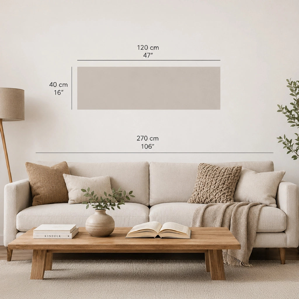 Quadro Moderno su Tela per Soggiorno e Camera da Letto 40x120 cm - Stampa Professionale su Telaio in Legno con Gancio Integrato - Dipinto Panoramico Decorativo da Parete. ASS6-DIS2