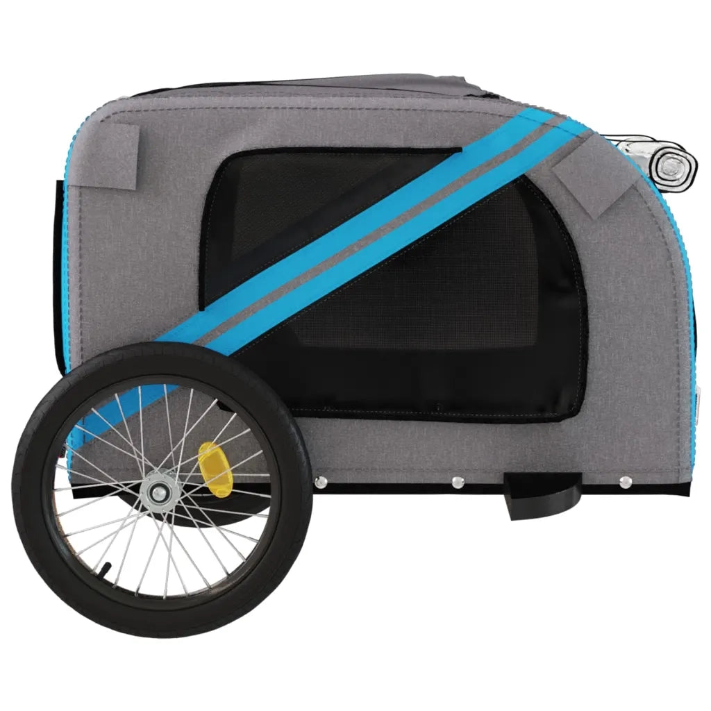 Rimorchio da Bici per Animali Blu e Grigio Oxford e Ferro 93883