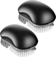 Set di spazzole per verdure e frutta con presa antiscivolo e manico comodo - set da 2 nero