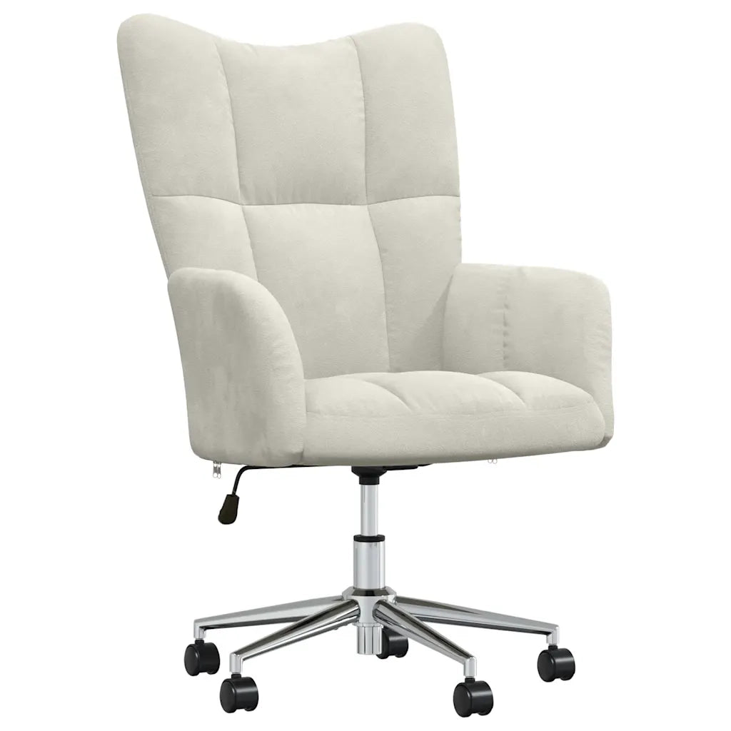 Sedia Relax Bianco Crema Velluto