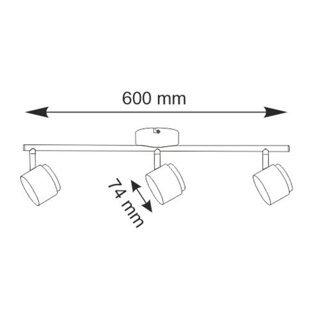 Lampada parete/soffitto LED 3 luci nera 3000K Polux