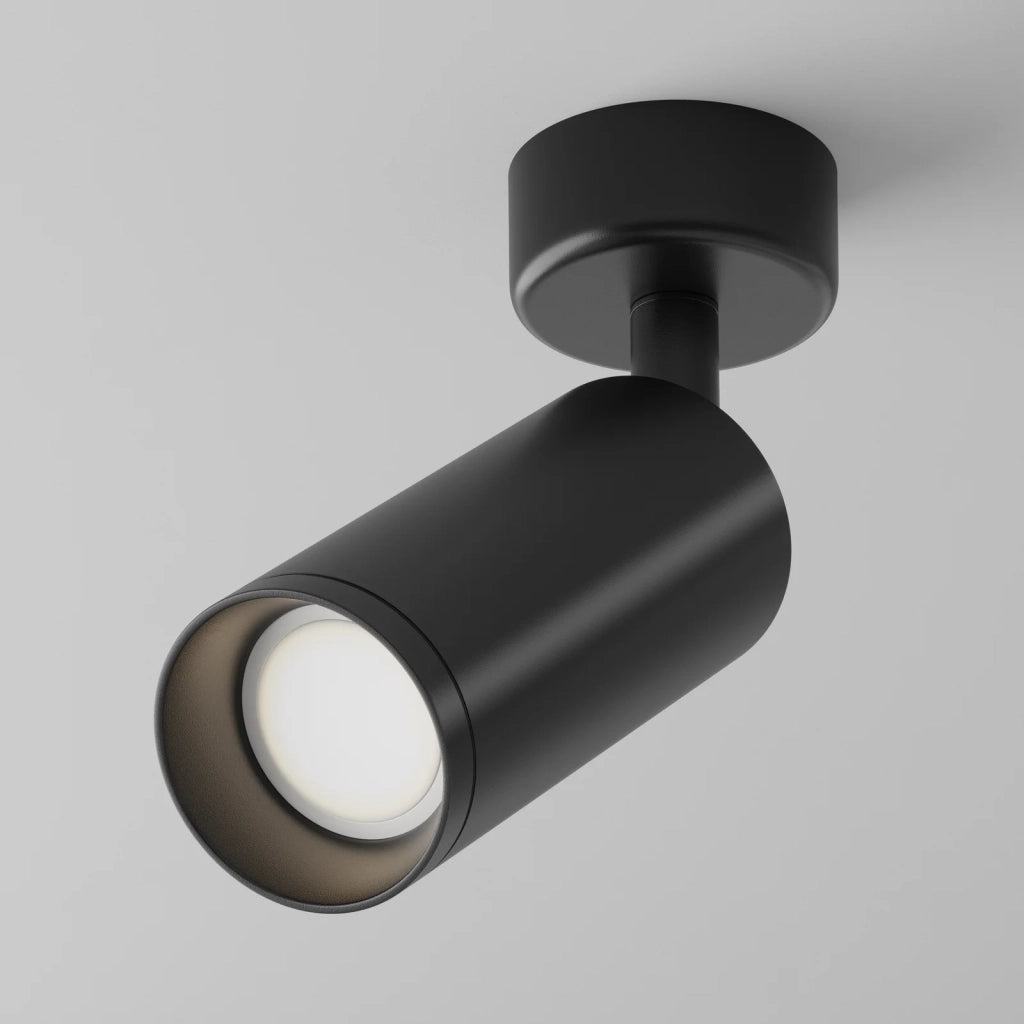 Maytoni Lampada da soffitto moderna Focus 1 luce GU10 nero metallo