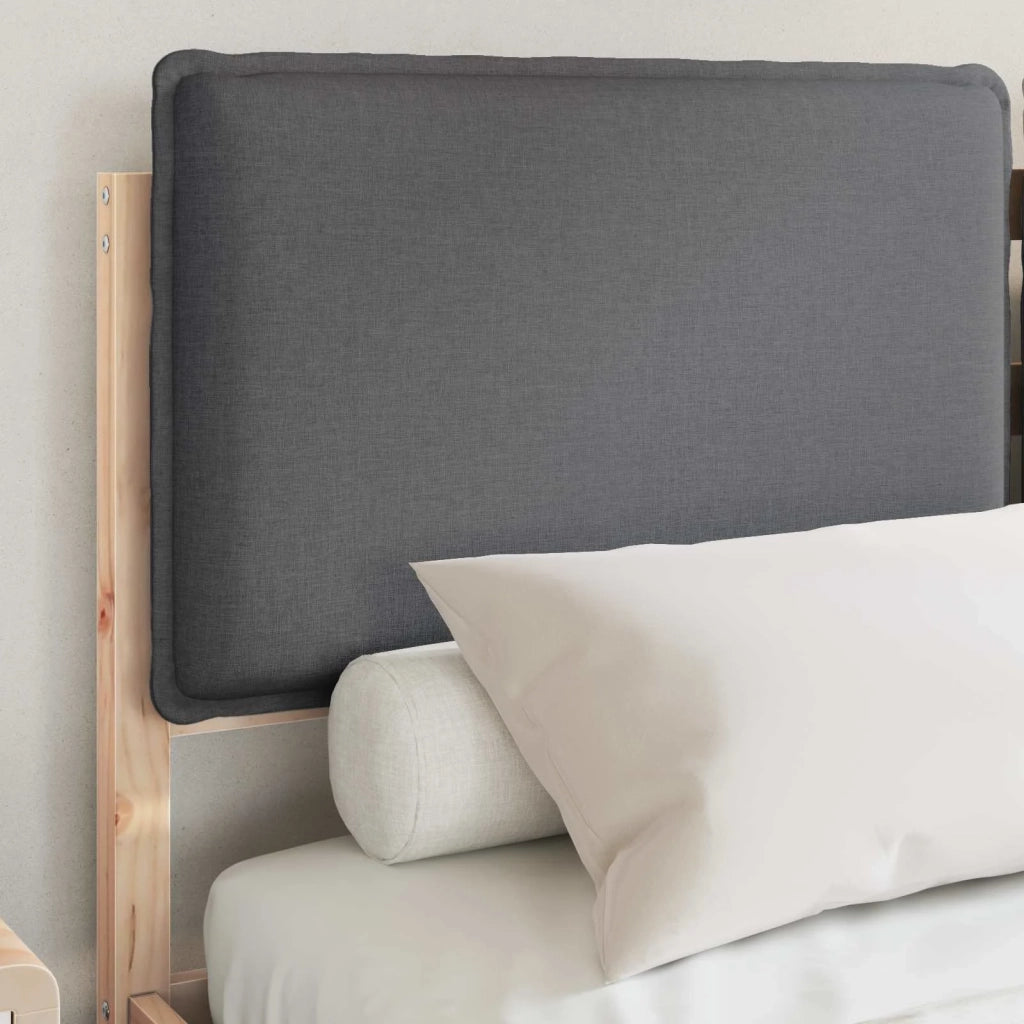 Letto con Testiera Rivestita-Struttura Letto con Testiera Grigio scuro 160 x 200 cm 894414