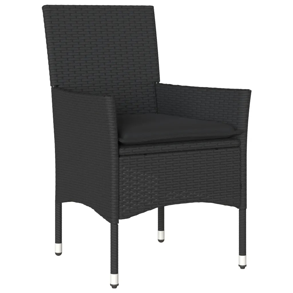 Set da Pranzo da Giardino 3 pz con Cuscini Polyrattan e Vetro 3278543