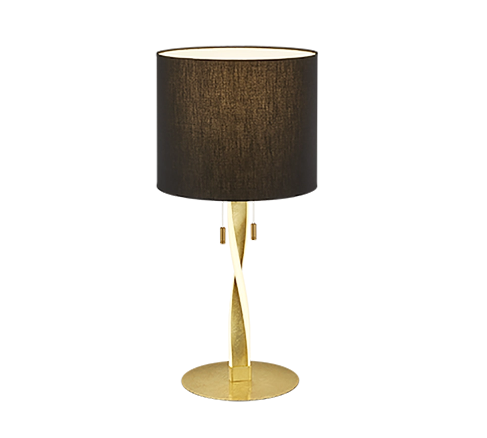 Lampada da tavolo LED 2 luci, metallo, oro, 30x62x30 cm, Nandor
