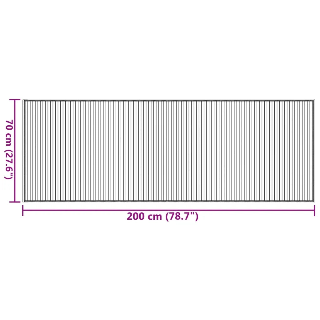 Tappeto del soggiorno | Tappeto Rettangolare Marrone Scuro 70x200 cm in Bamb¨´