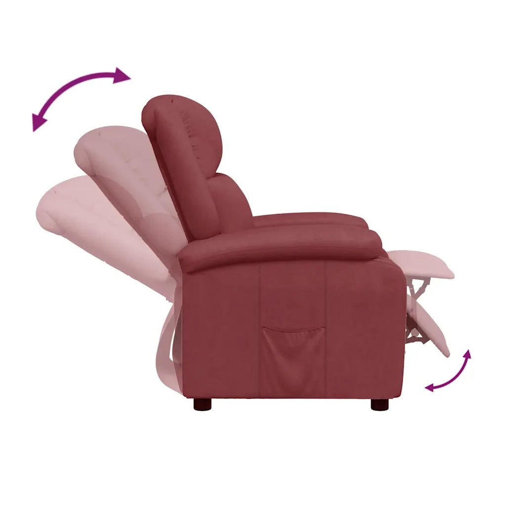 Poltrona Reclinabile Rosso Vino in Similpelle 340173