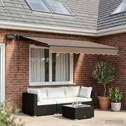 Cornice per Tenda Manuale con LED Tortora 3,5 x 2,5 m 3426005