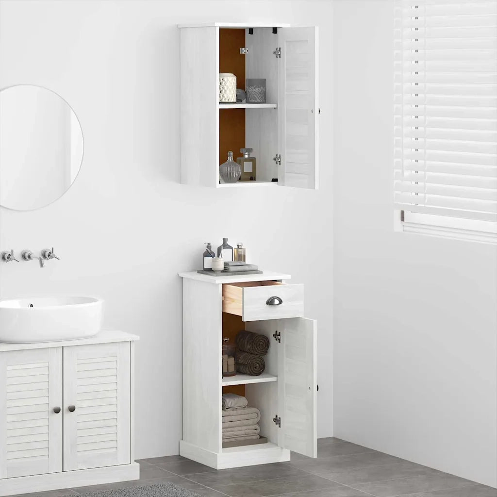 Mobile da Bagno con cassetto VIGO 2 pcs Bianco e Bianco Antico 3328538