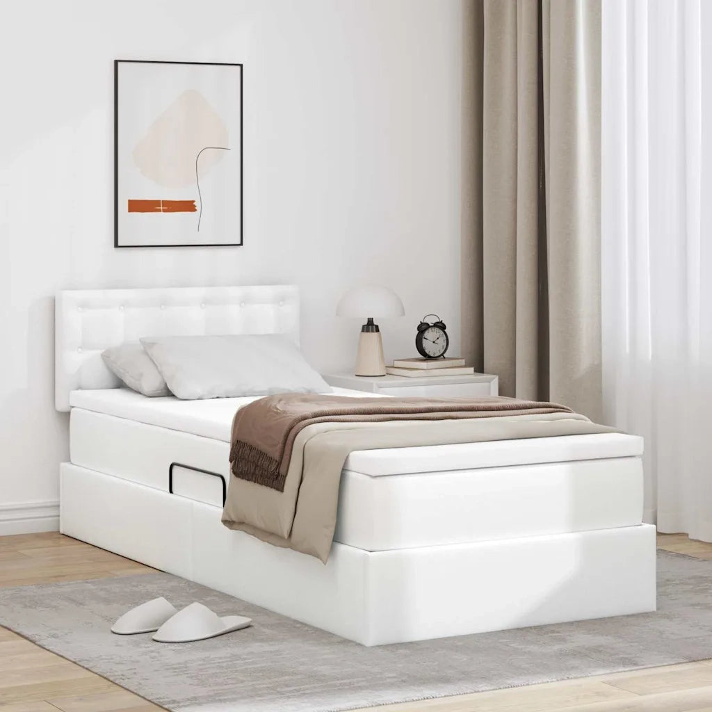 Letto con contenitore e materasso Bianco Puro 90 x 190 cm 3370374