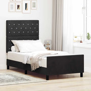 Letto a molle con testiera Nero 100 x 200 cm Velluto 3344857