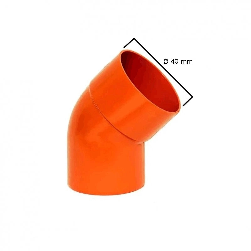 Curva 45° in pvc : Colore - Arancio, Diametro - 40