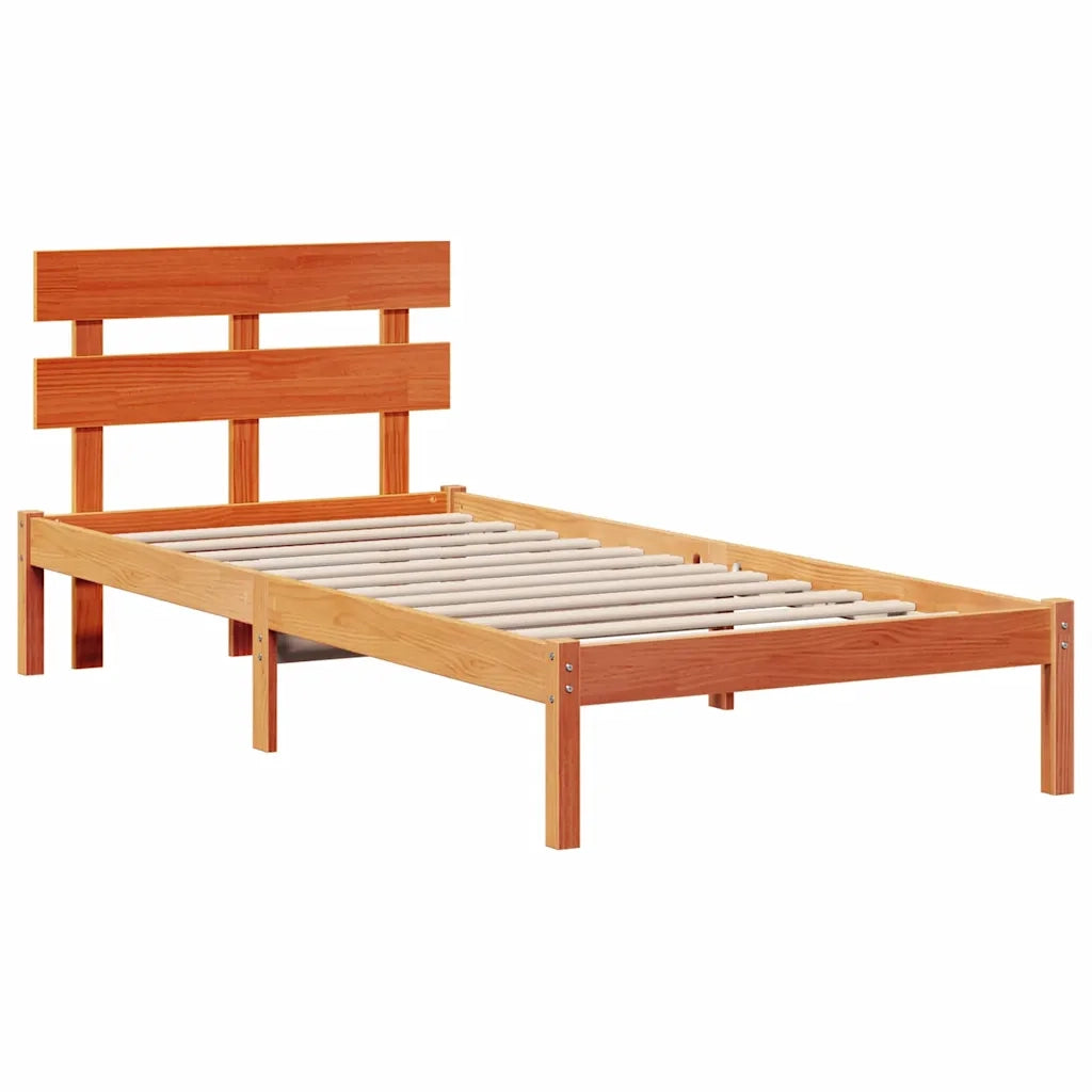 Struttura del letto-Giroletto Marrone 100 x 200 cm Legno massello di pino 360066