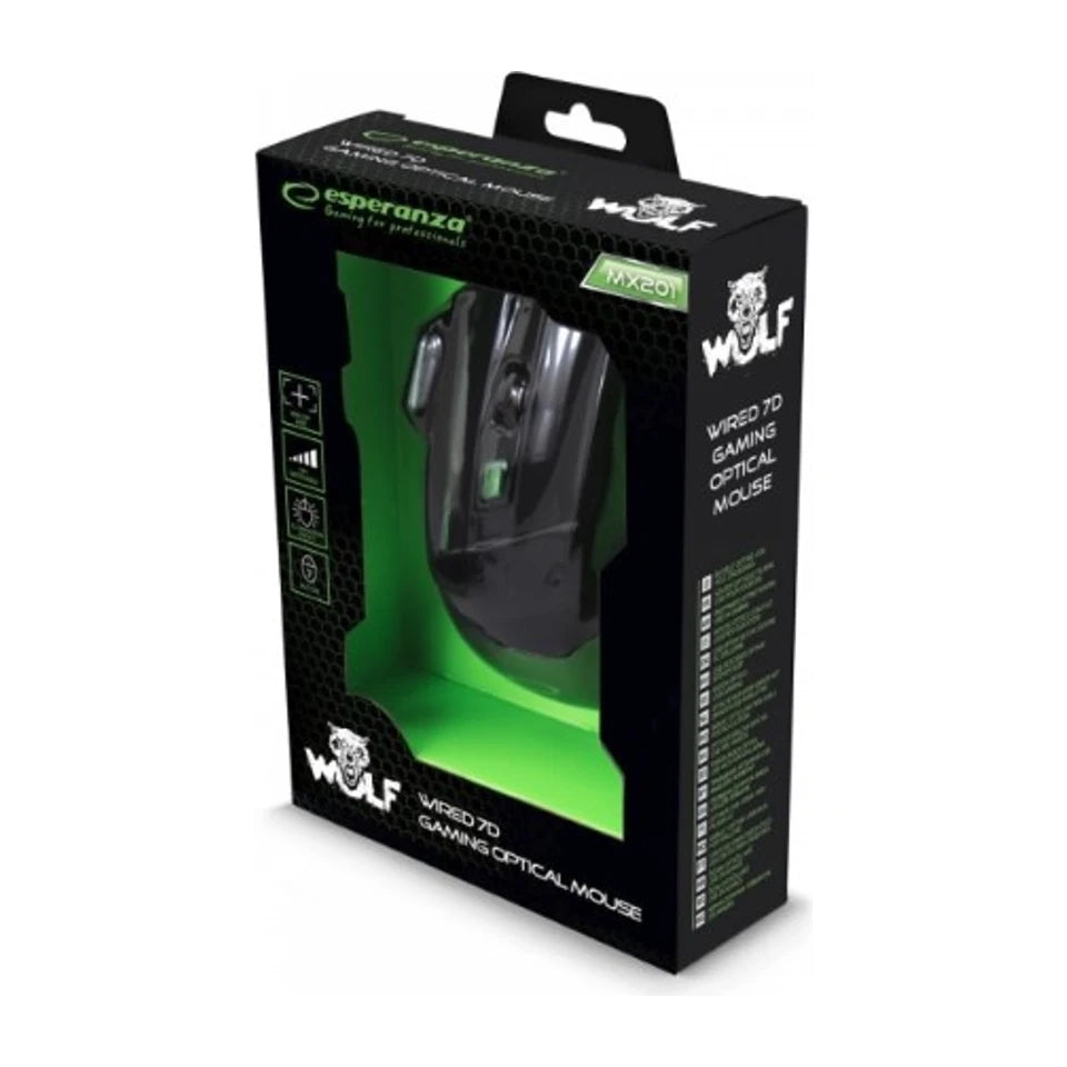 Mouse ottico USB Type-A Esperanza EGM201G 2400 DPI per destrimani