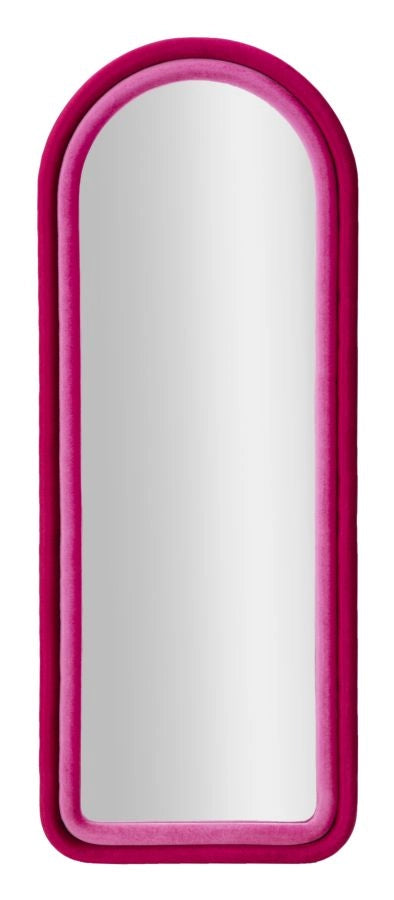 Specchio da muro cornice in velluto fuxia 60x4x160cm CLOE
