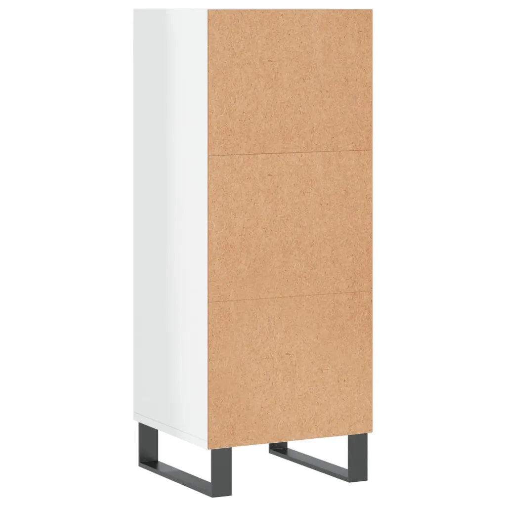 Credenza Bianco Lucido 34,5x32,5x90 cm in Legno Multistrato 828758
