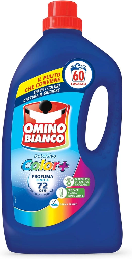 OMINO BIANCO DETERSIVO LIQUIDO DA 2,4 LT E 60 LAVAGGI LINEA COLOR +