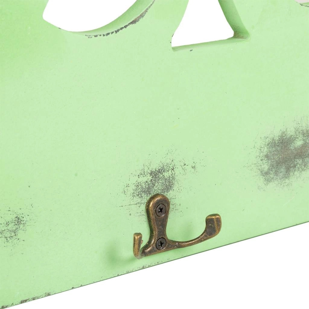 Appendino in legno e metallo verde 74x23h
