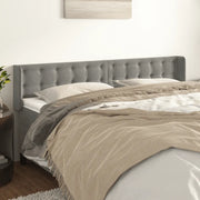 Testiera ad Orecchio-Testata con Orecchie Grigio Chiaro 163x16x78/88 cm in Velluto 280478