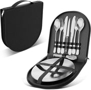 Servizio per Campeggio RVS - Set da 10 pezzi per 2 persone - Portatile