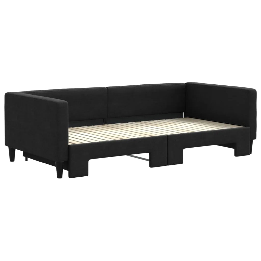Divano letto | Sof¨¤ letto | Letto singolo Estraibile Nero 100x200 cm in Tessuto