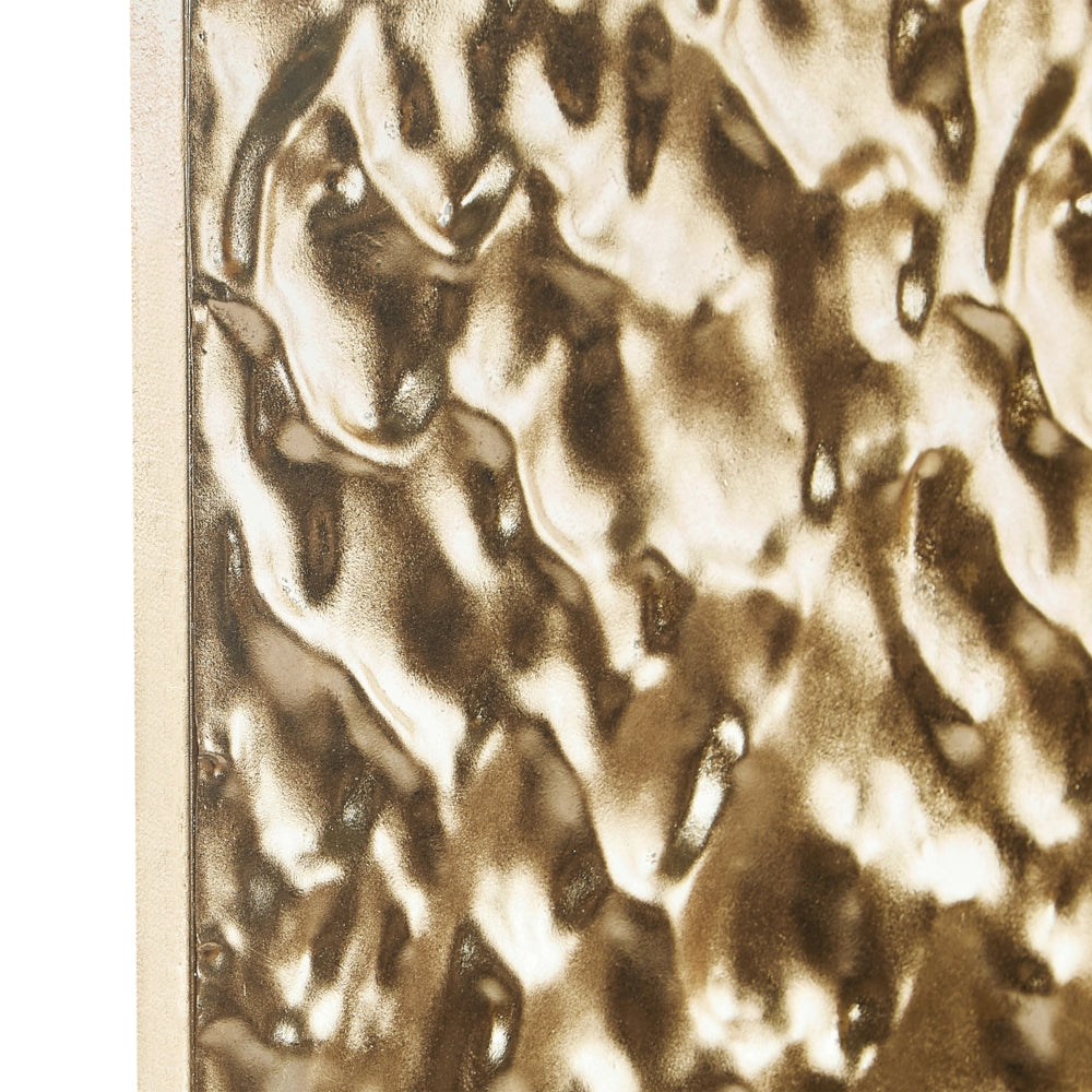 Decorazione murale in ferro dorato appeso a parete, pezzo metallico in stile glamour