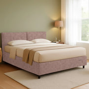 Bath, Letto Matrimoniale Sfoderabile Made in Italy, Rosa Antico