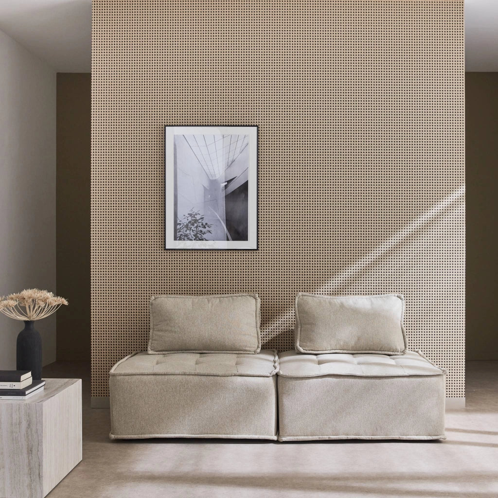 Divano modulare, 2 posti, beige