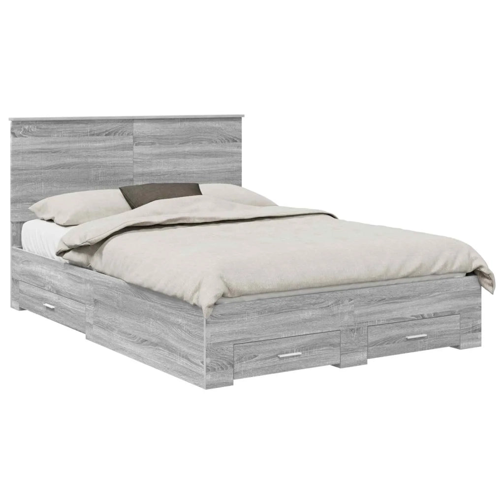 Struttura del letto con testiera Grigio Sonoma 140 x 200 cm 3411301