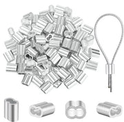 Cable clip - 100 pezzi - 2 mm - Clip a pressione - Adatto per filo e cavo - Alluminio