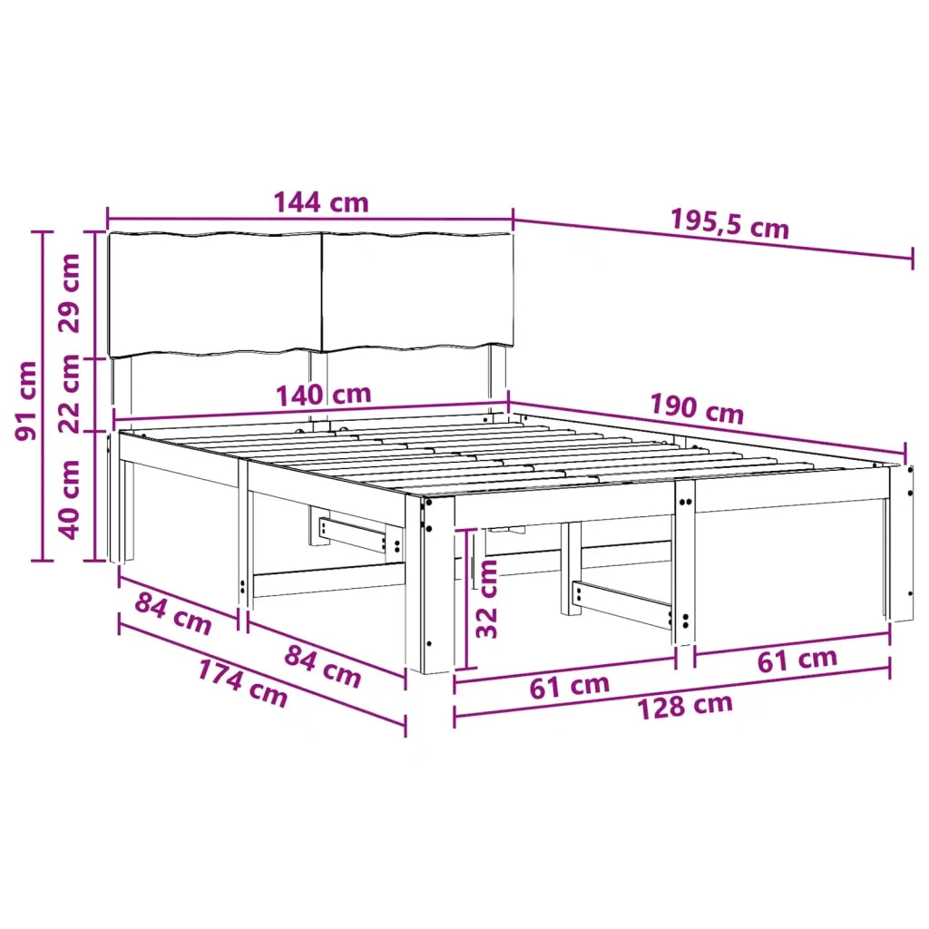 Letto matrimoniale con testiera ROSTOCK Marrone Scuro 903365