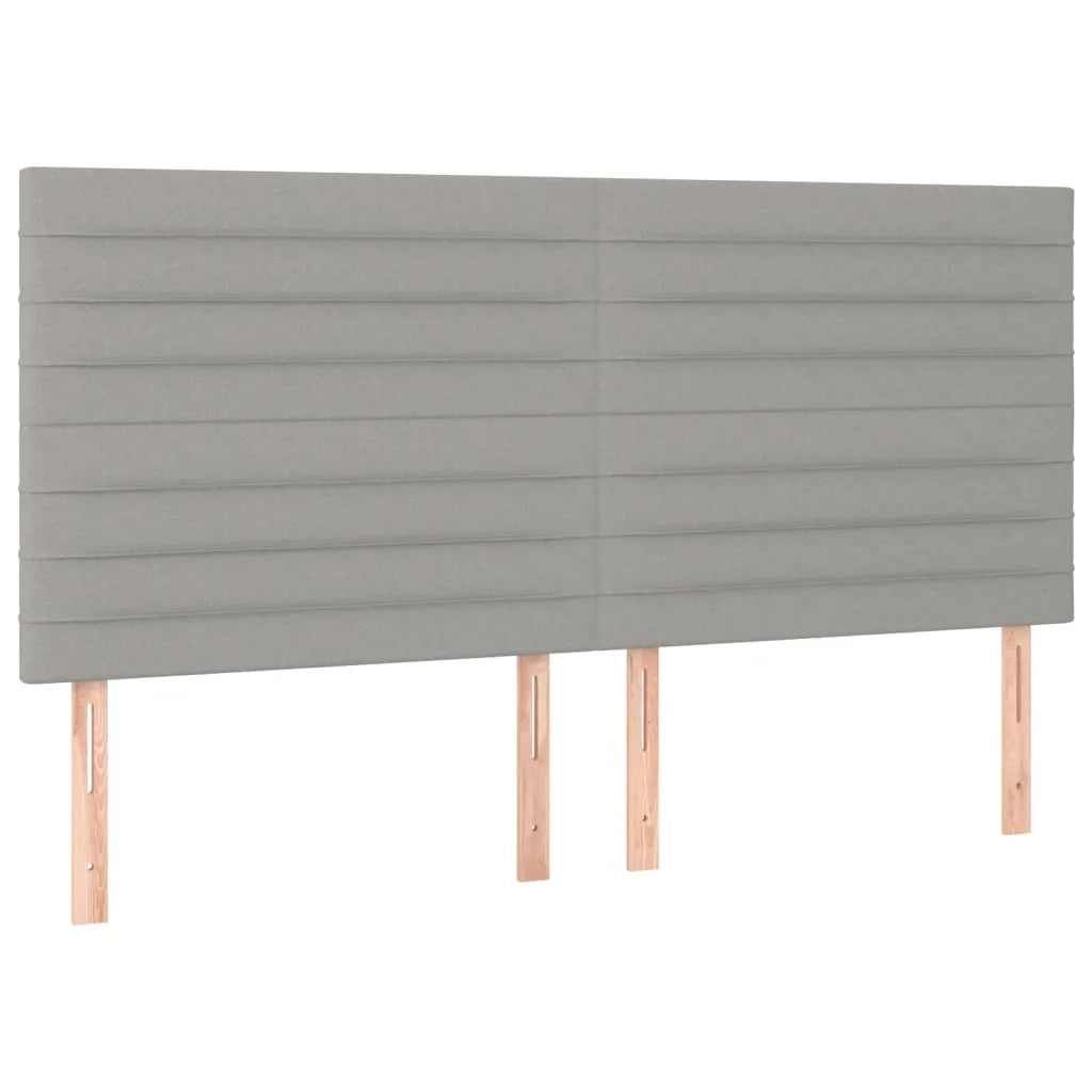 Testiera | Testata Grigio Chiaro 160x5x118/128 cm Tessuto