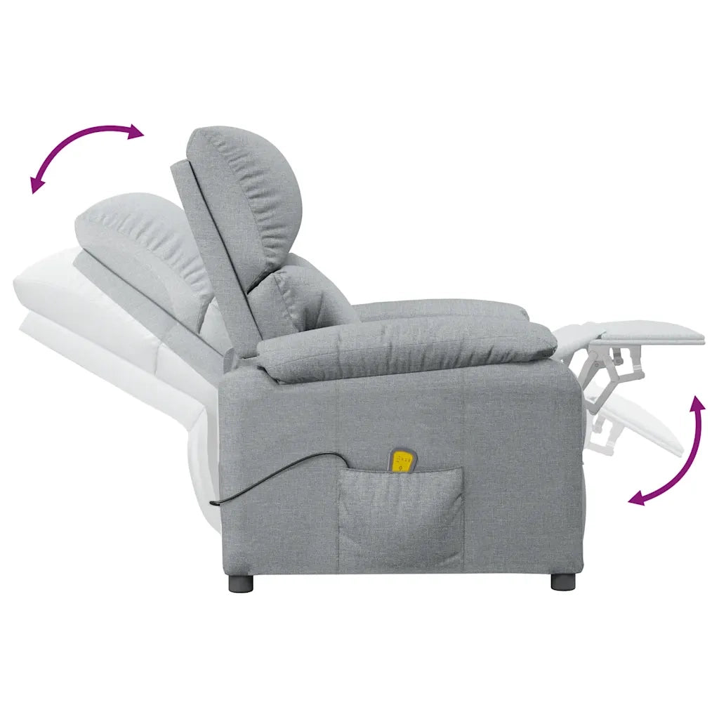 Poltrona Massaggiante in Tessuto Grigio Chiaro 322456