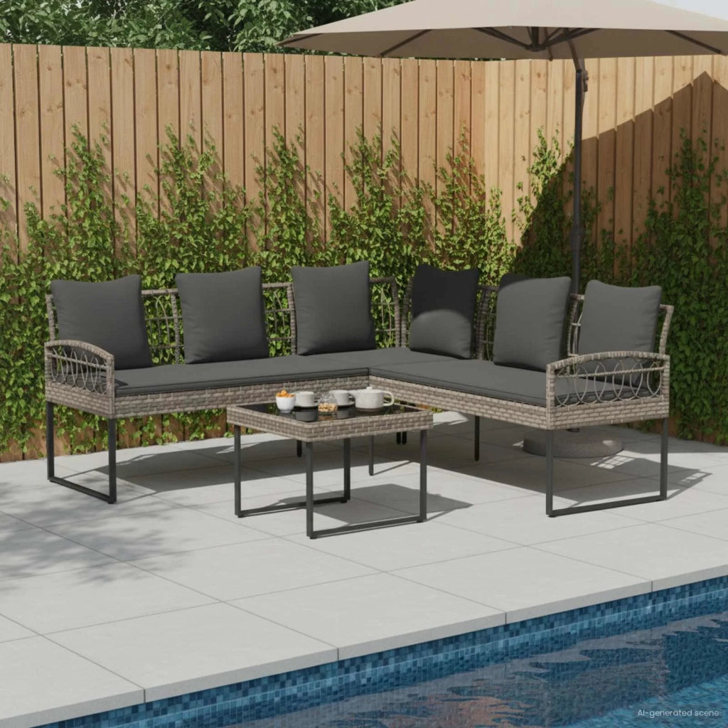 Set Divano da Giardino con cuscino 2 pcs Grigio 42026819
