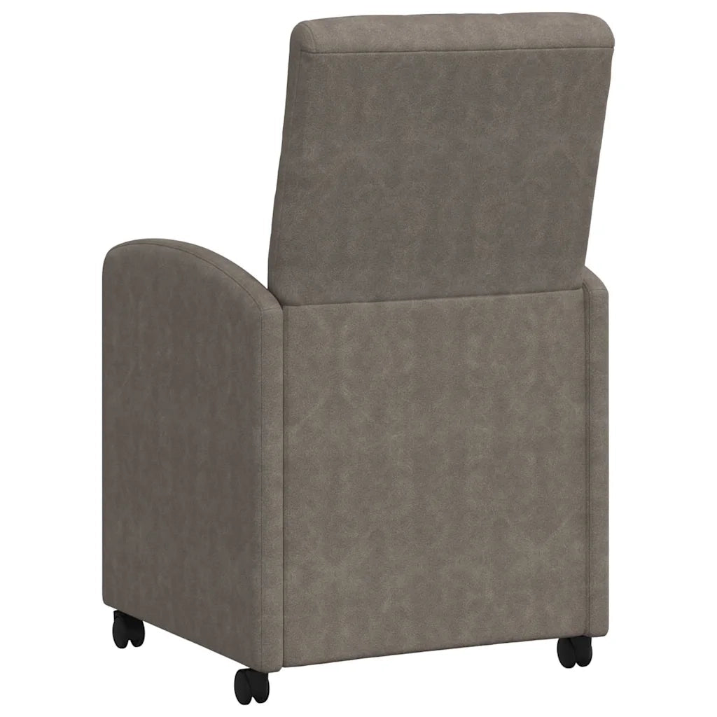 Sedie da Pranzo con Ruote 2 pcs Grigio 58 x 67 x 97 cm