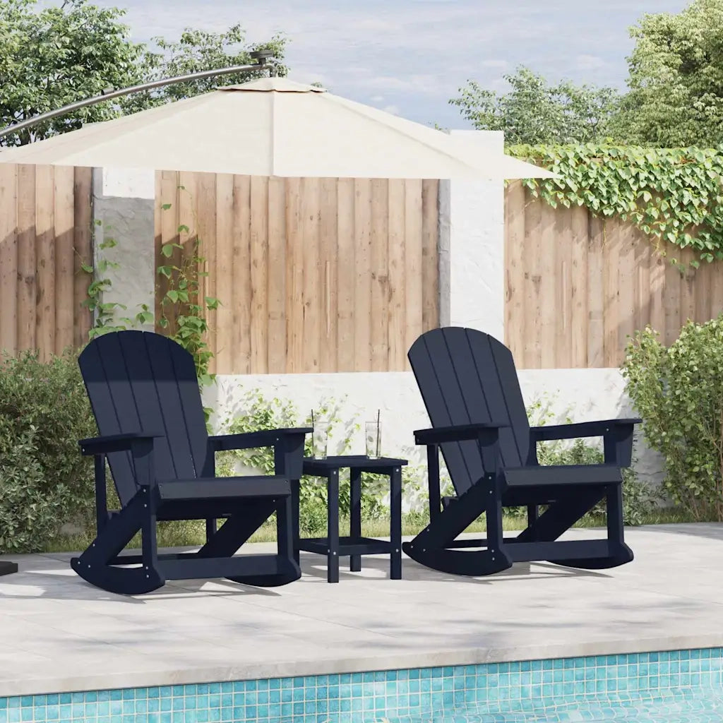 Set Lounge da Giardino 3 pcs Blu navy HDPE 3335839