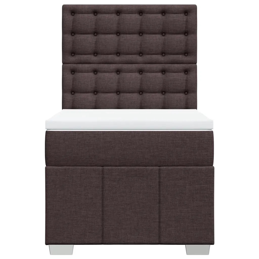 Giroletto a Molle con Materasso Marrone Scuro 100x200cm Tessuto 3293896