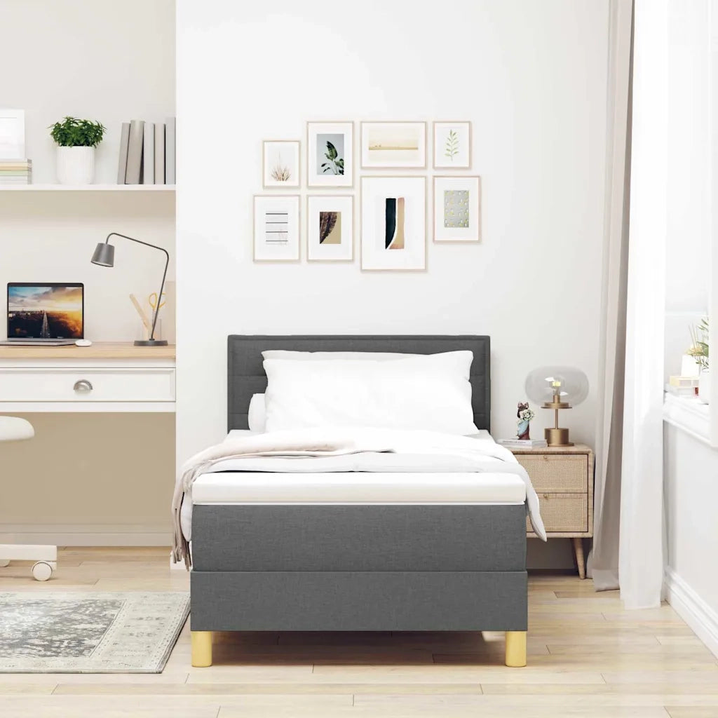 Letto a Sorgente LED Grigio scuro 80 x 200 cm Tessuto 3342318